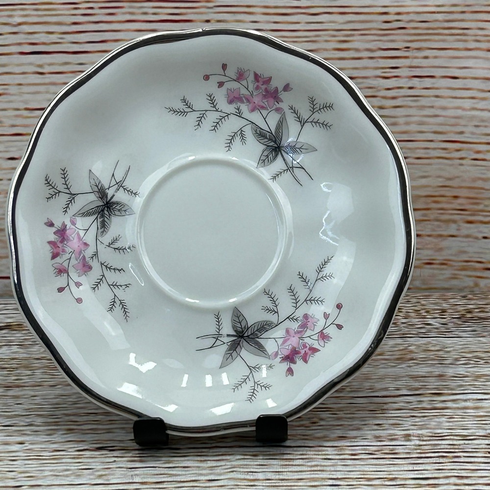 Favolina‎ Karolina Jarolina Poland 3879 Saucer Silver Scalloped Floral 4